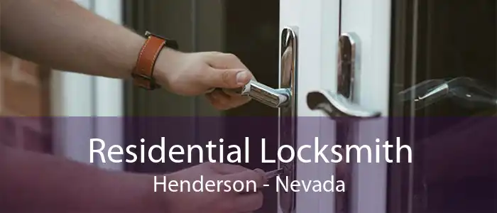 Residential Locksmith Henderson - Nevada